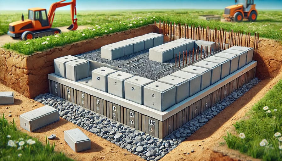 Как производят монтаж сборного фундамента